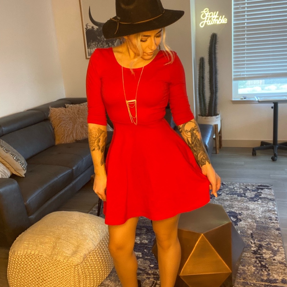 EXPRESS Little Red Flare Dress
